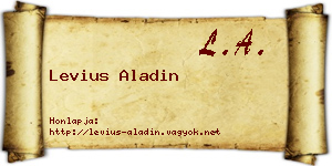 Levius Aladin névjegykártya